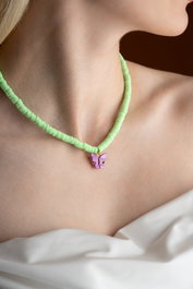 Heliophilia Silver Collar Multicolor con Colgante de Aleación